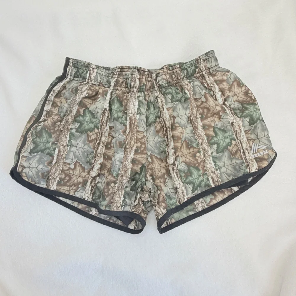 RBX Running Shorts Womens Large Camo Green Excellent Compression Liner 3